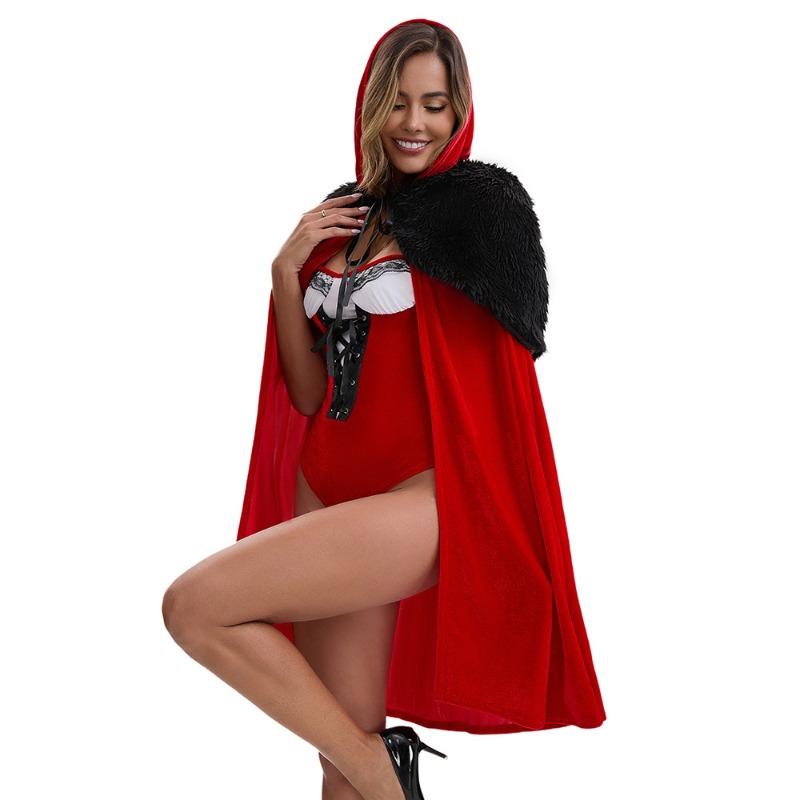 New Christmas Dress Adult Christmas Onesie Hooded Cape Cape Christmas Holiday Party Performance Clothes