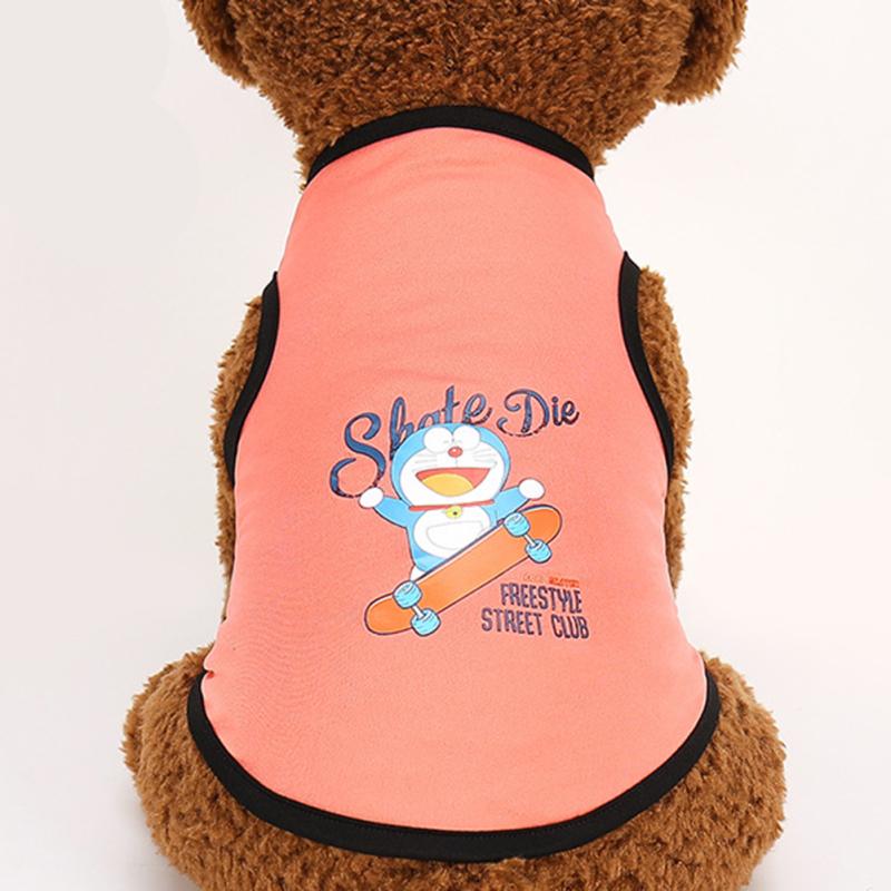 Chaleco protector solar para mascotas dibujos animados cómodo transpirable buena elasticidad patrón de impresión ropa para perros y gatos