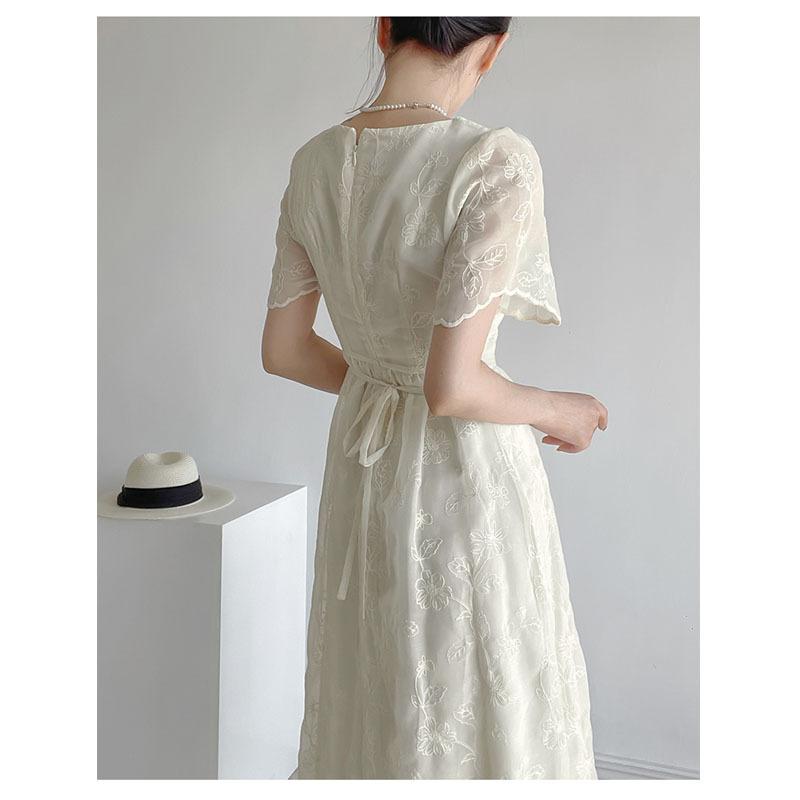 Letní čtvercové šaty s vysokým pasem Stylové plážové rekreační šaty pro volný čas