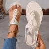 Sandals for Women 2025 Summer Simple Fashionable Flats Elastic Band Outdoor Beach Shoes Casual Ladies Rome Sandals