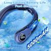 Portable Neck Fan That Blow Cold Air, LED Display, Rechargeable Hands-Free Wearable Cooling Personal Fan, 5 Speed, Neck Support, Bladeless Neck Air