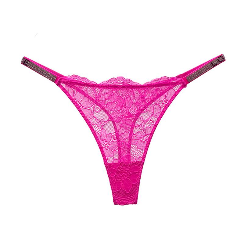

Сексуальные трусики-стринги для женщин с буквами и стразами, стринги с низкой талией, кружевное стринги, бикини, нижнее белье S розовый