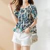 Summer New Women's Clothing Square Collar Fashion All-match Printing Shirt Ladies Korean Puff Sleeve Casual Sweet Style Blouses