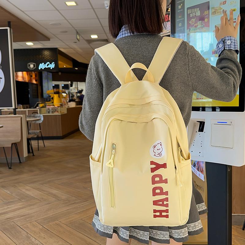 College Style Backpack Large Capacity Letter Printed Backpack Campus Student School Bag