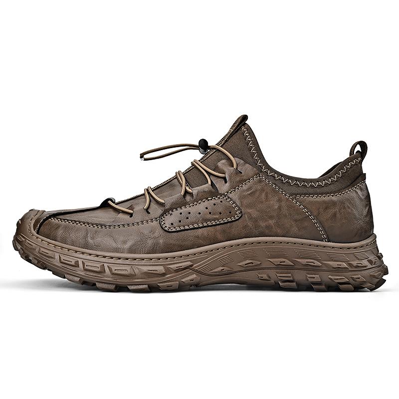 38-46 Men's Fashionable Solid Color Retro Casual Leather Shoes Outdoor Sports Casual Shoes Men Party Shoes