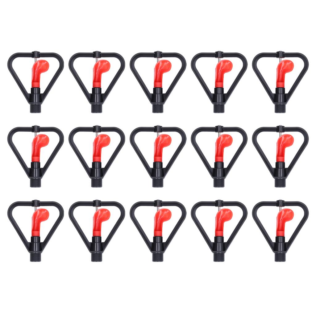 15pcs G1/2in Male Thread Water Sprinkler Rotating Automatic Water Spray Misting Nozzle for Yard
