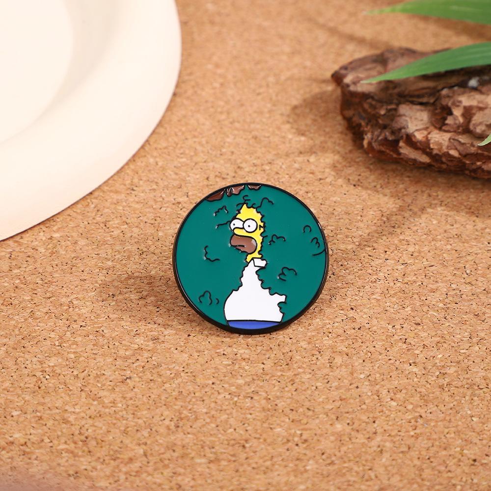 Simpson brooch cartoon high-end sense light luxury fashion versatile clothes bag accessories