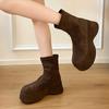 Fashion Wedges Women Ankle Boots Platform Shoes Winter Warm Non Slip Shoes Dress Elegant Retro Woman Pumps 2025 New Trend Femme