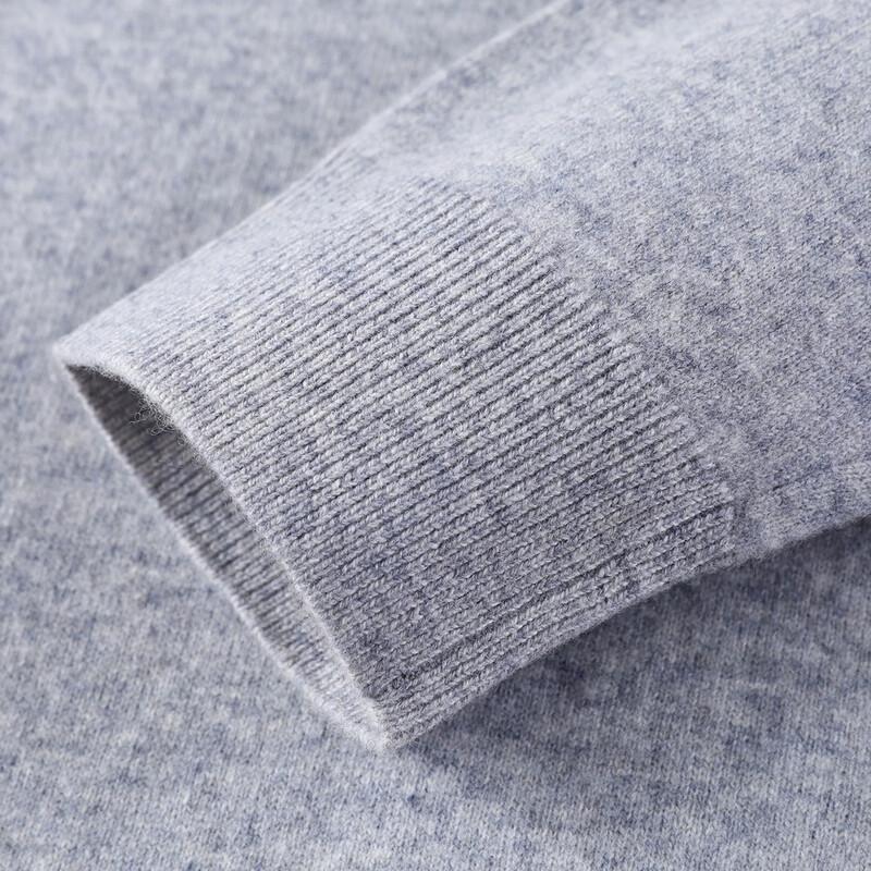 Herren 100% Merinowolle Colorblock Rundhals-Pullover