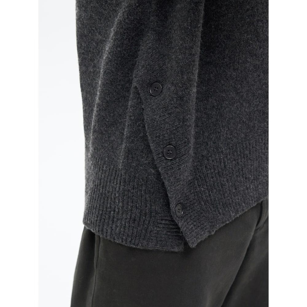 8SECONDS Side Button Collar Knit Ash