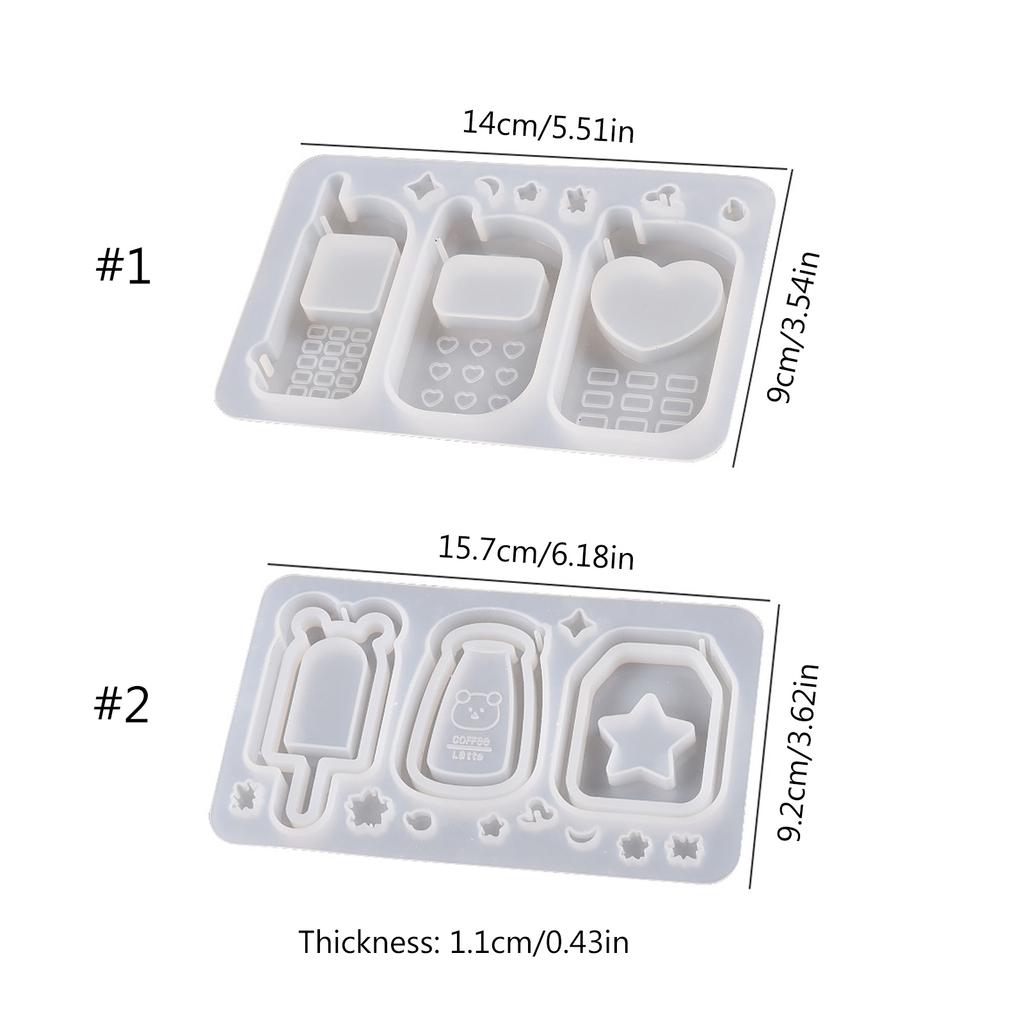 Clear Quicksand Silicone Molds Resin Casting Shaker Mold Resin Epoxy Mold for DIY Crafts Pendant Keychain Jewelry Making