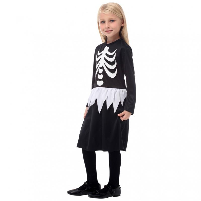 Halloween Costume Kids Girls Skeleton Vampire Devil Reaper Outfit Set Moda Cotton Blend Street Style Party Dress