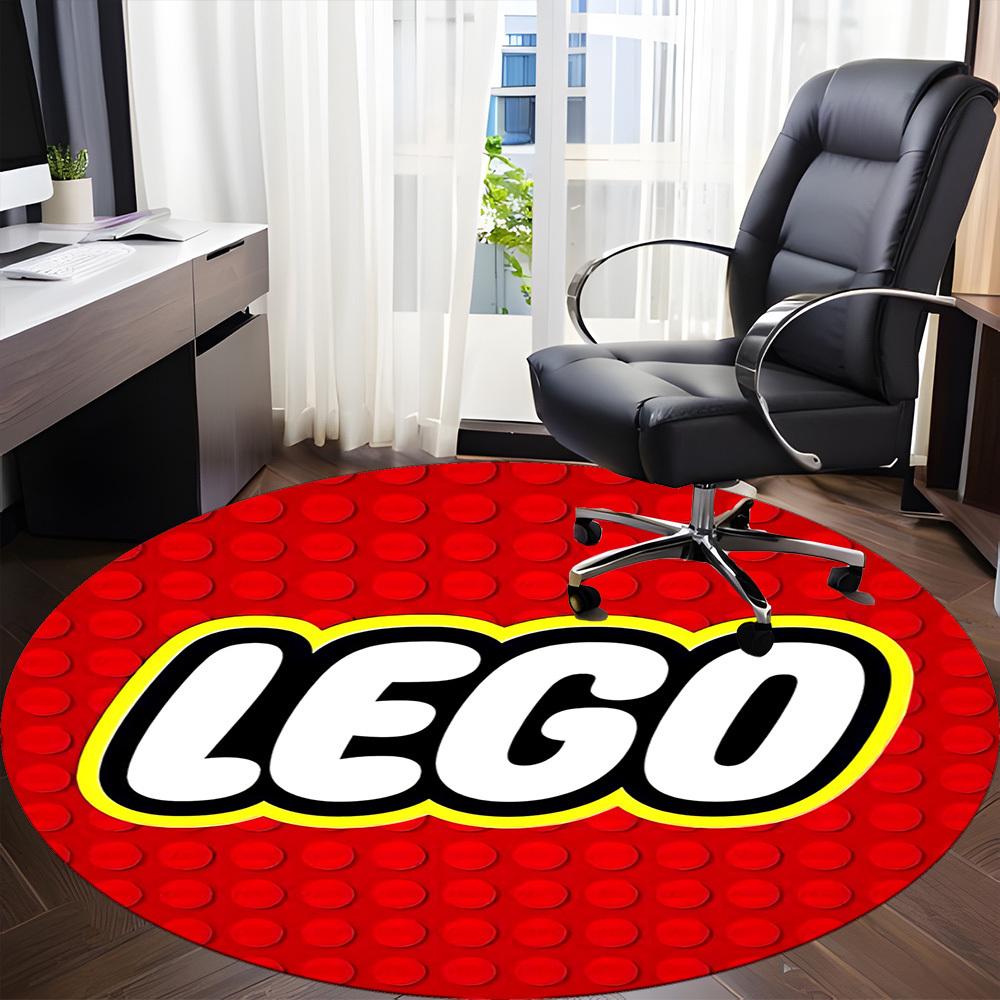 1pc Brick Building LEGO Office Round Area Rug, Indoor Mat Suitable For Office, Bedroom Living Room Home Decor, Room Deco,  Offic A0928182