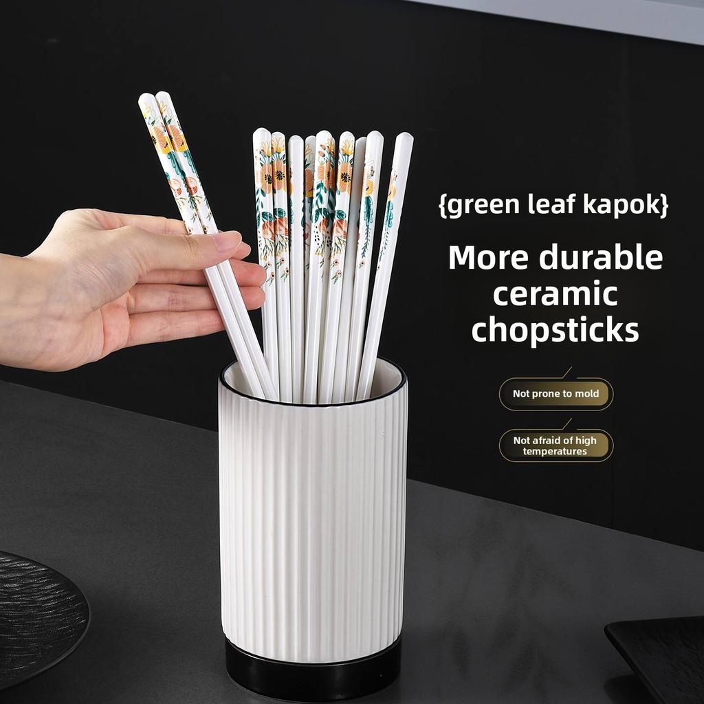 Creative Cotton Flower Ceramic Chopsticks for High End Household Use, Antibacterial, Anti Mold, Anti Slip, Moisture Resistant