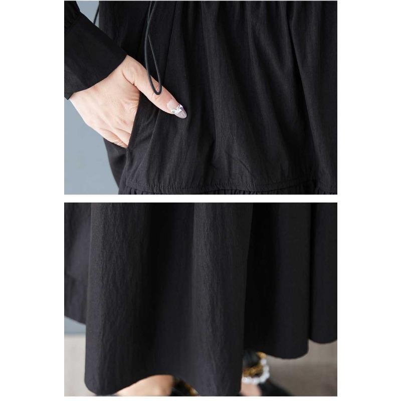 Spring Outfit New Style Temperament Wind Small Crowd All Kinds of Thin Shirt Dress Fashion Long Shrink Waist Big Place Dress