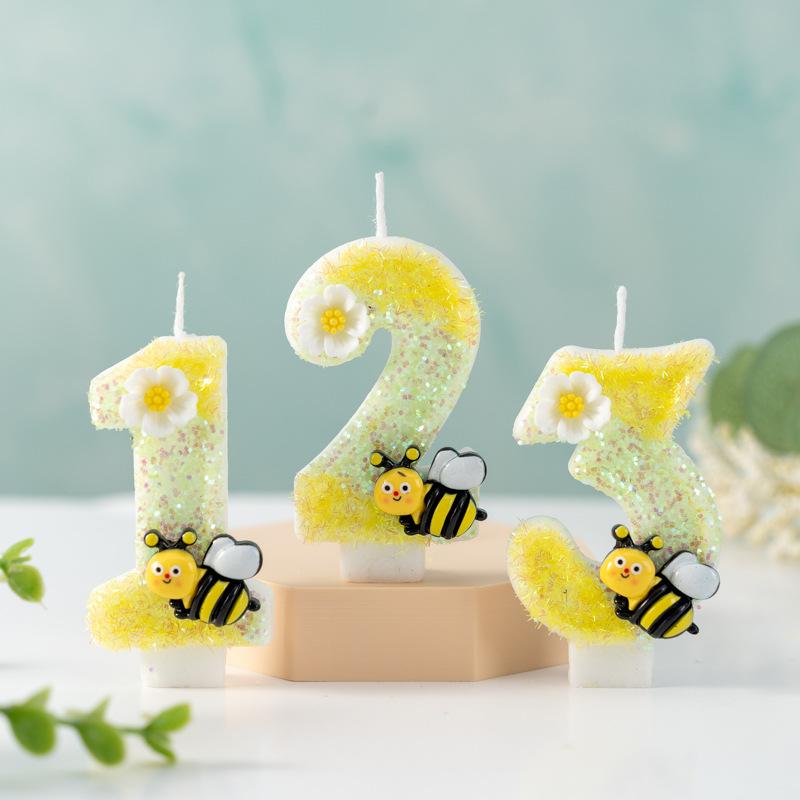 Creative Little Bee Digital Birthday Party Celebration Cake Decoration Candles 0-9 Products