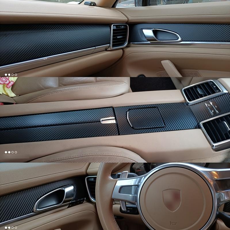 for Porsche Panamera 970 2005-2013 Interior Control Panel Door Handle Carbon Fiber Stickers Decals Car Styling Accessorie