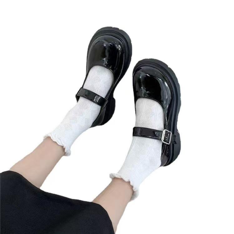 Mary Jane Small Leather Shoes Retro Platform Heightening Women's New Casual Fashion Versatile Niche Women's Shoes