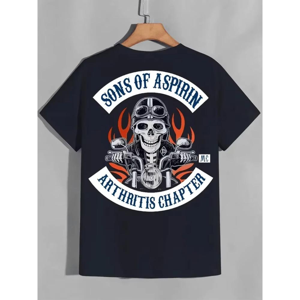 Men's Cotton Printed Casual Shirt, Short-sleeved Graphic Breathable and Comfortable T-shirt, Men's Novelty Gym Sports Casual Top