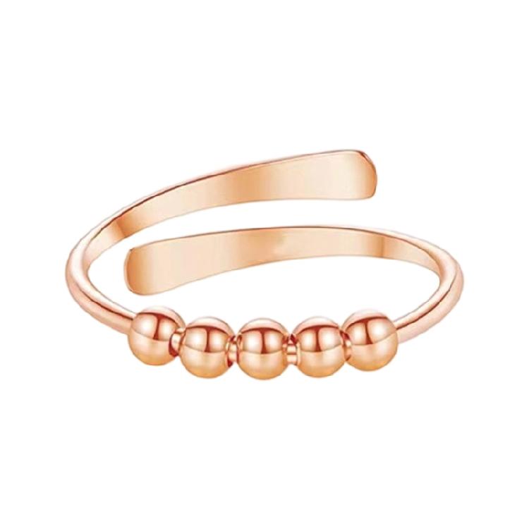 Exaggerated Opening Rings Unique Adjustable Finger Rings Bead Finger Jewelry Copper Texture Present for Fashion Lover