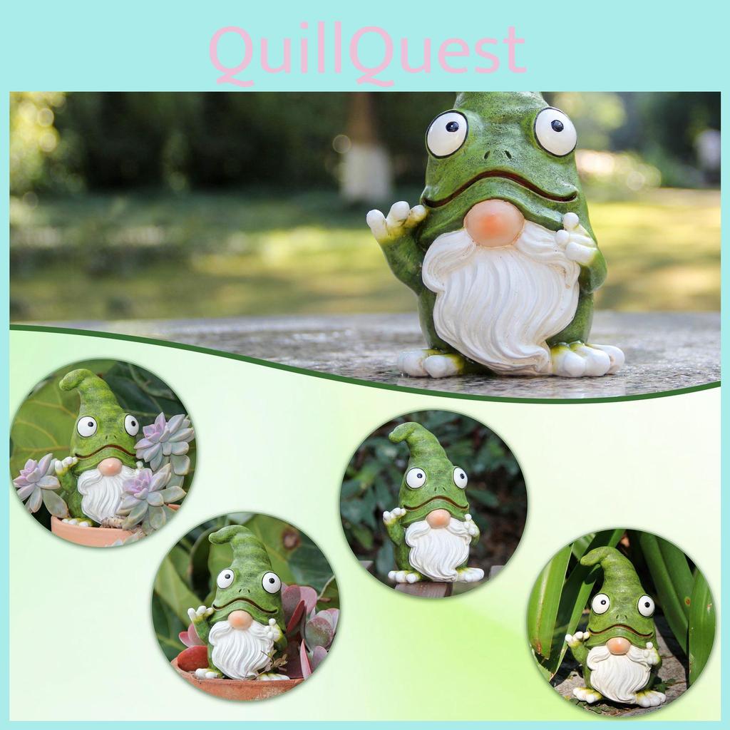 Frog Gnome Resin Figurine Office Desk Ornament Creative Home Decoration Event