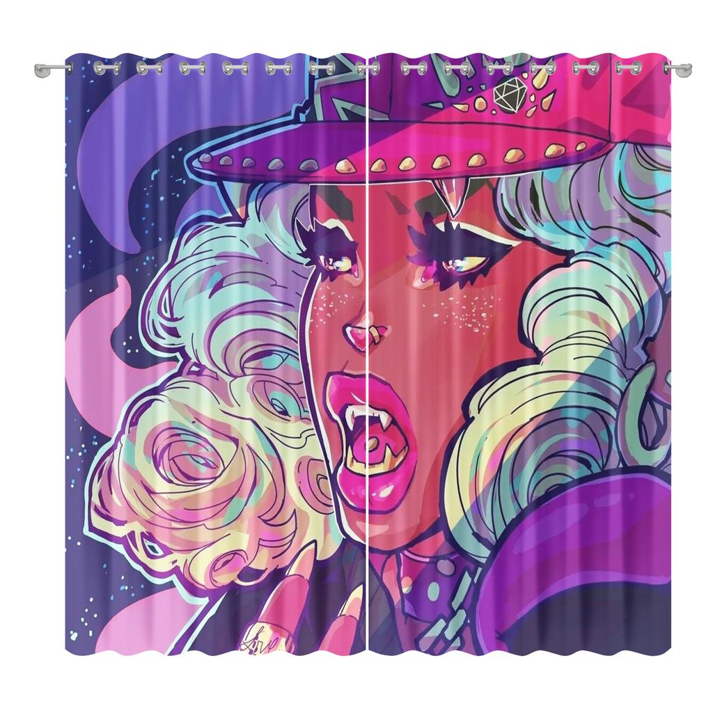 African American Female Curtain Fabric Bedroom Living Room Balcony Blackout Curtain Office Hotel Insulation Curtain