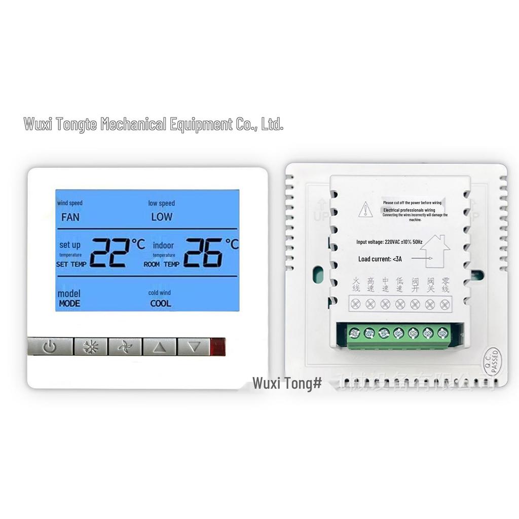 Universal LCD Thermostat Controller for Central Air Conditioner with Large Screen & Three-Speed Fan Coil Switch