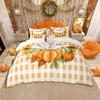 Homewish Happy Fall Duvet Cover SetRustic Pumpkin Maples Bedding SetPet Dogs Bed Set For ChildrenBreathable Home Decor