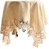Vivienne Olive Series Lace Embroidered Tablecloth, 90x90cm, Beige, Table Runner, WK1026N1/BE