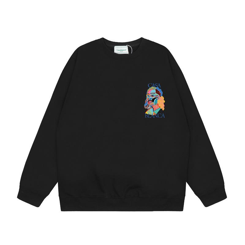 Casa spring and summer fantasy door starry sky castle casa letter long sleeve crew neck sweater couple T-shirt men and women couples