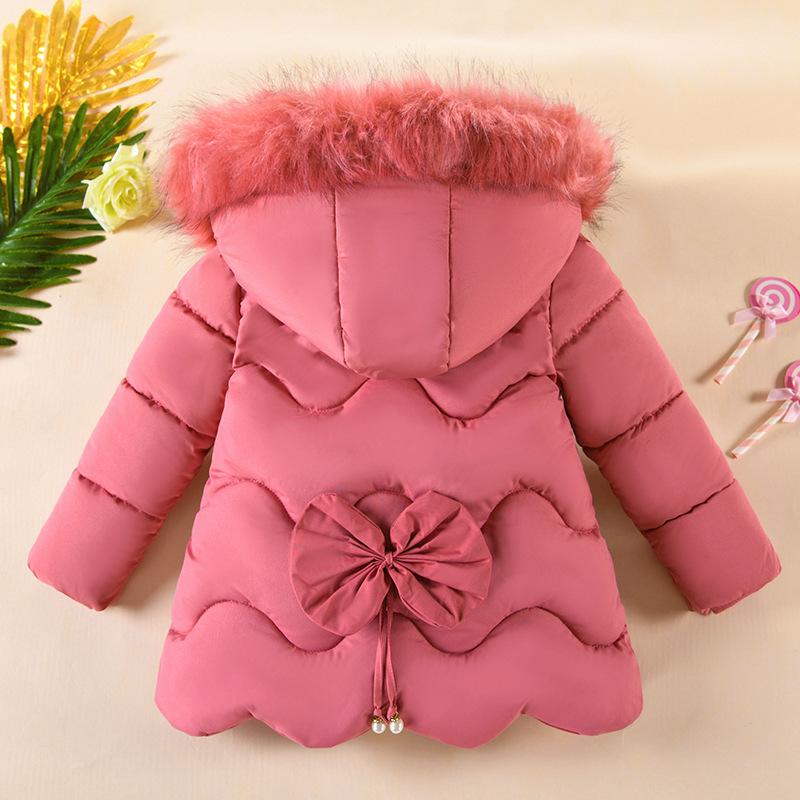Children's Winter Coat Little Girl Cotton-padded Jacket Thickened Fashion Down  Jacket Girl's Medium Long Super Cute  Jacket
