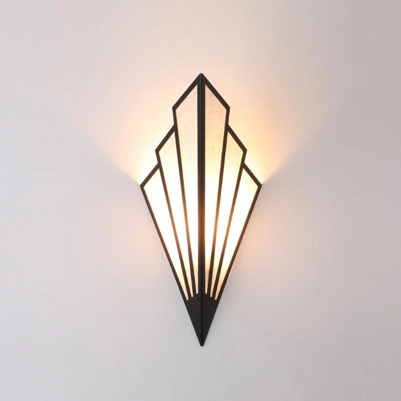 

Настенный светильник Morden, лампа для спальни, винтажный классический настенный светильник, роскошный бутик, треугольный, простой, спальня, кровать, фон, настенные лампы NO Bulb чёрный