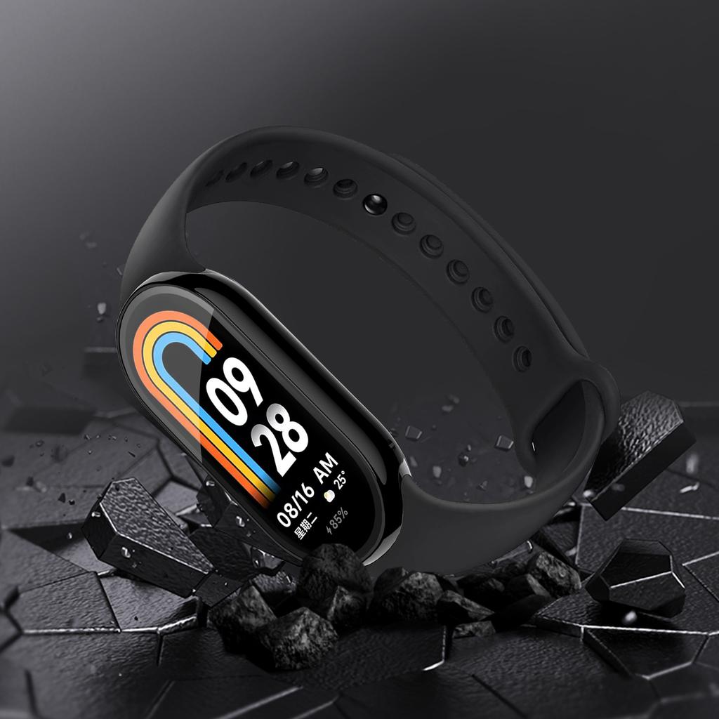 PC Case+Tempered Glass For Xiaomi Mi Band 8 Cover Shockproof Full Hard Screen Protector correa For Xiaomi Mi Band8 Accessories