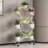 Shixun Minimalist 5-Tier Rolling Iron Flower Pot Stand