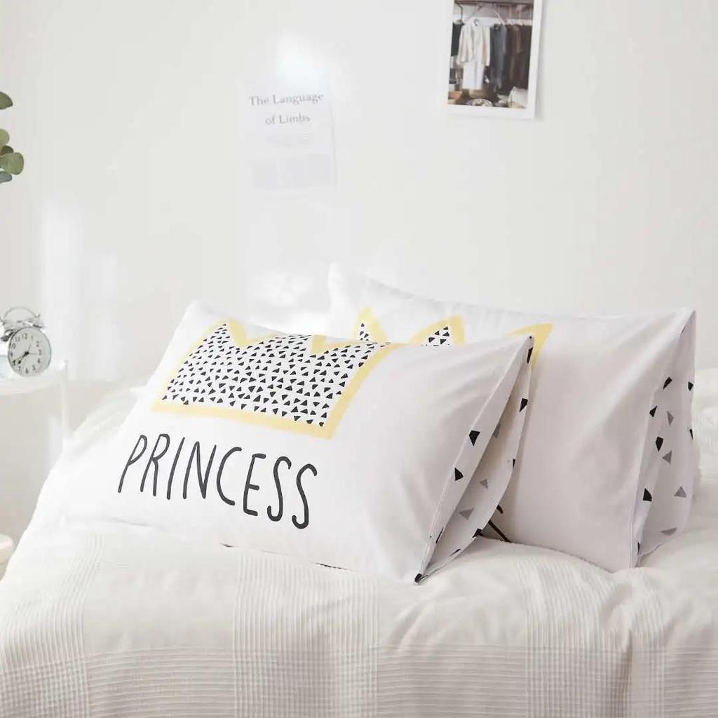 A Pair of Cotton Printed Pillowcases with Cartoon Pattern Double-sided Pillowcases