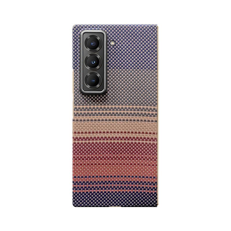 Applicable To Samsung W25 Real Kevlar Mobile Phone Case W25 High-end Business Aramid Fiber Anti-drop Magnetic Protective Cover