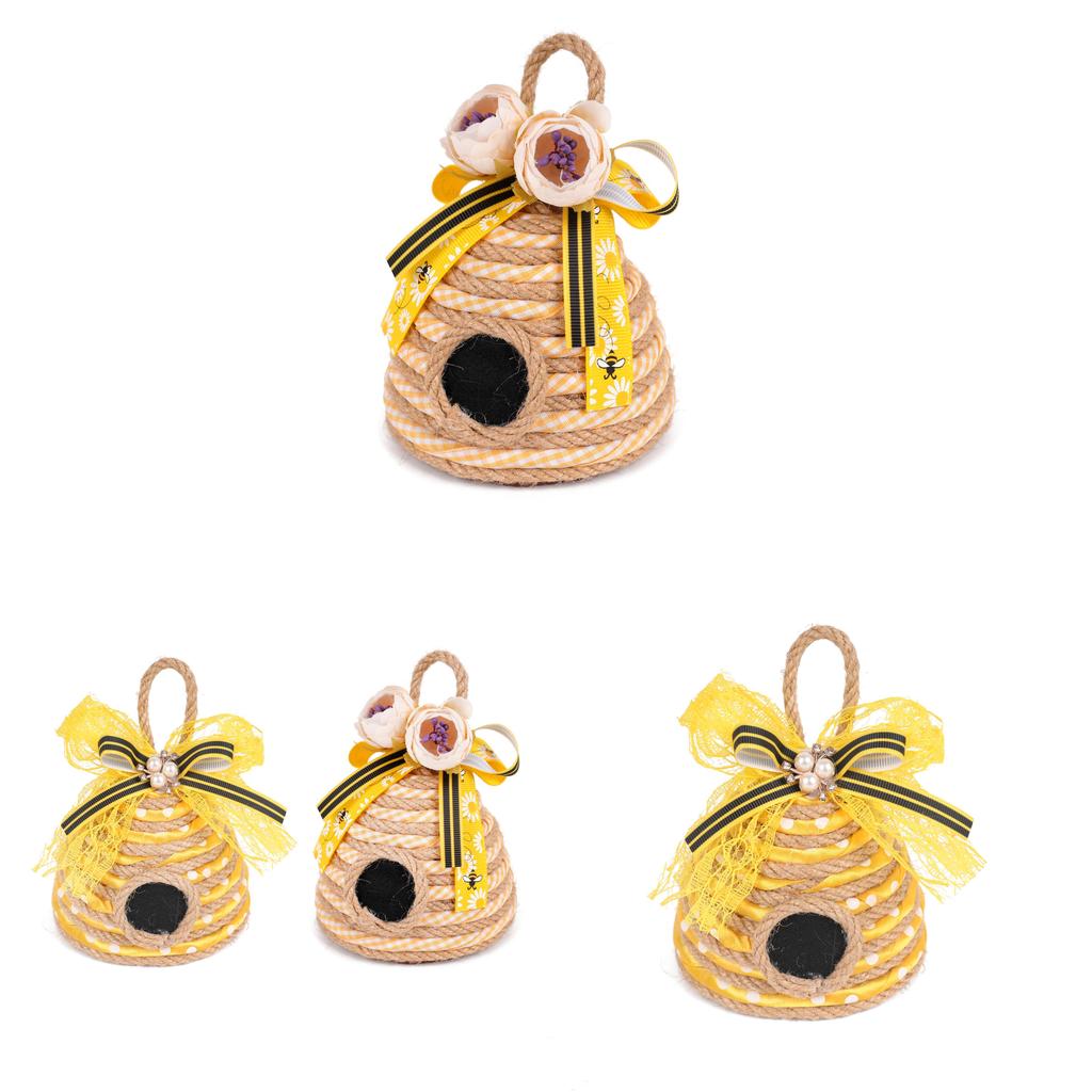 Bee Skep Honeycomb Festive Decor In Jute Material For Celebrations And Parties