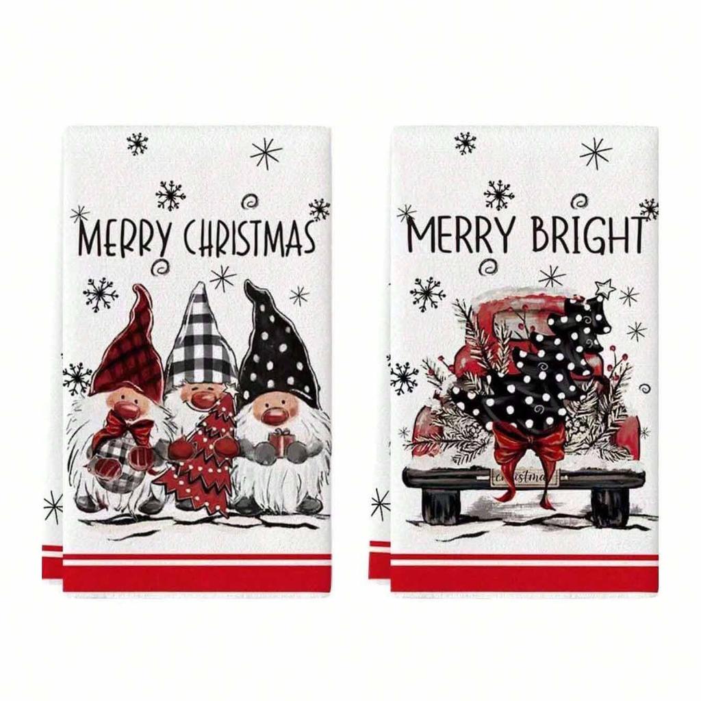 1pc/2pc/4pc/pack Christmas Scrub Sponge Creative Kitchen Dish Cloth Festive Cleaning Decor for Home & Table Kitchen Dish Towel Xmas Cleaning Supplies