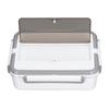 Electric Lunch Box Gray White Double Handles Water Free Pluggable 2 Grid Low Noise Heating Lunch
