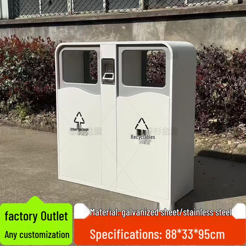 Stainless Steel Large Outdoor Trash Can for Sorting Waste