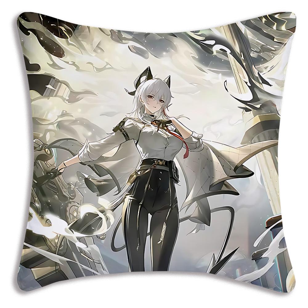 Game Wutherings W-Waves Pillow Covers Cartoon Sofa Decorative Home Double-sided Printing Short Plush Cute Cushion Cover