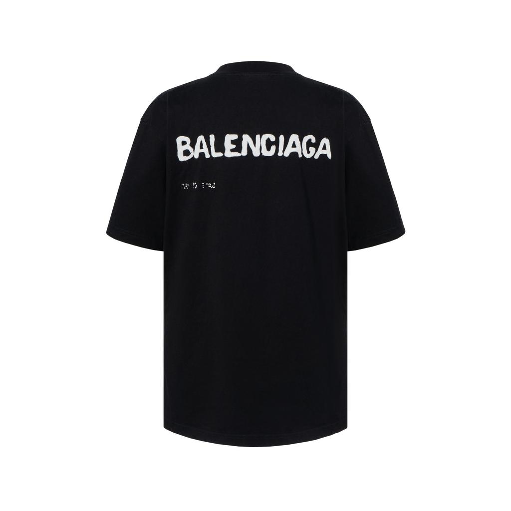 Balenciaga Large Fit T Shirt 'Black/White' 641655TOVO51070