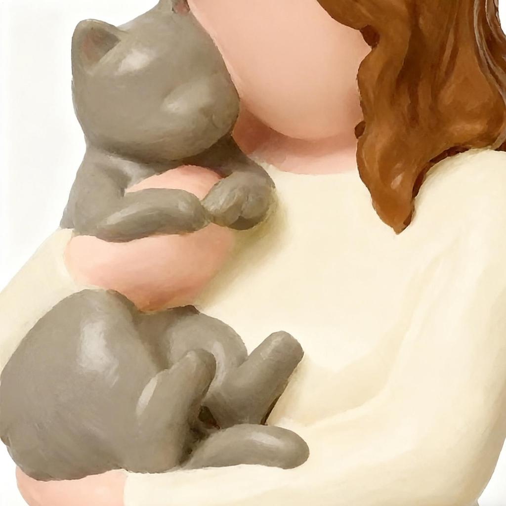 Resin Figurines Decorative Cat Angel Statue Guard Angel Statue For Home Office Living Room Cat Lovers Gift Home Office Decor