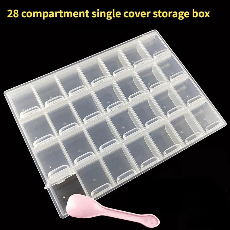 28 Grids 5D DIY Diamond Painting Tools and Accessories Storage Box Jewelry Rhinestones Container Organizer Case Home Storage 1PC