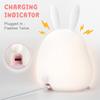 Silicone Led Bunny Lamp Rechargeable Touch Sensor Nursery Night Light With Timer Girls Birthday
