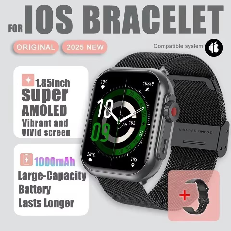 Neue Smartwatch 1000mAh Lange Akkulaufzeit Für Männer Frauen Fitness Sport Bluetooth Anruf Wasserdicht 1,85 Zoll Voll Touch Smartwatch