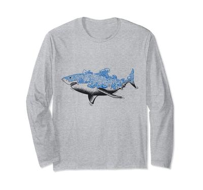 Funny Sea Shark Funny Cute Goods Clothes Story Present Original Summer Long Sleeve T-shirt Men's T-shirt