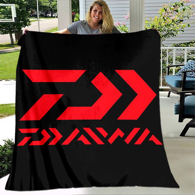 Fishing D-Daiwa printed throw blanket—lightweight,soft,warm;versatile blanket for all seasons—perfect as &air-conditioning throw,nap blanket