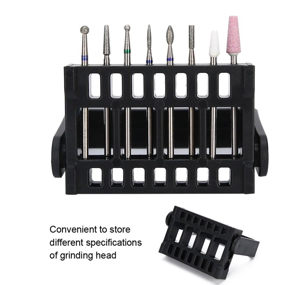2PCS 16-Hole Drill Bit Organizer ABS Nail Tool Holder Manicure Display Rack Professional Salon Use