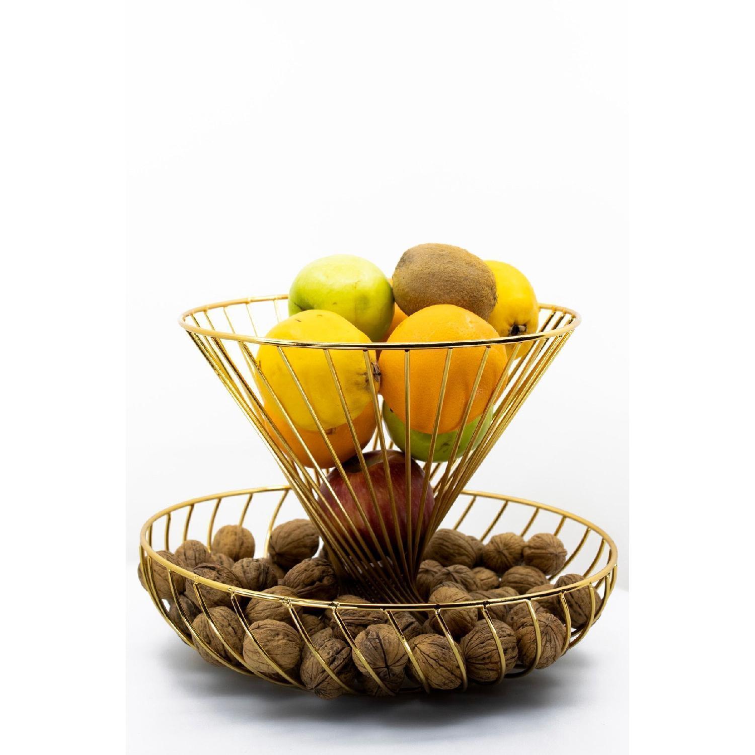 

Huni Gold Fruit Vegetable Presentation 2 Floor Visual Kitchen Living Room Presentation Basket Color Gold золотий